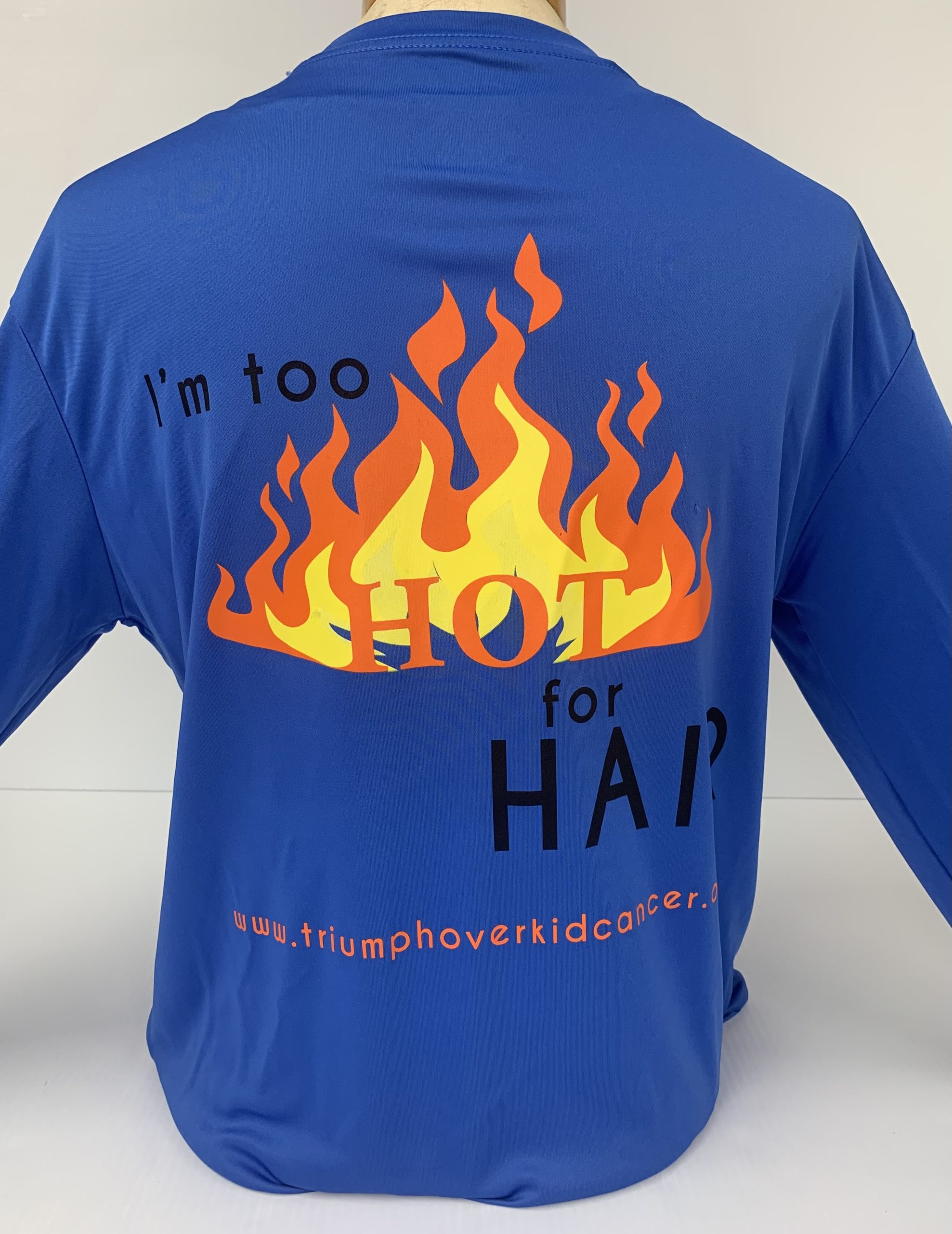 TOKC Too Hot For Hair Tshirt Blue Back